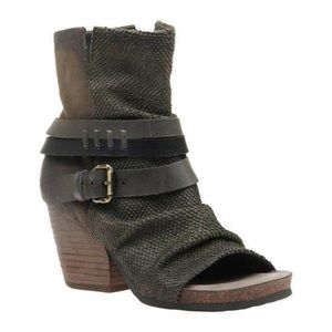 OTBT Sojourn Brownish Green Ankle Boots with Buckle Detail